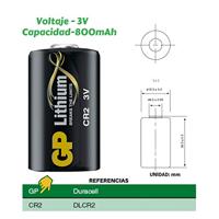GP Batteries digi1 Photo Lithium CR2 cR17355 (foto) lithium-ion (Li-ION) 850 mAh 3 V oplaadbare batterij - oplaadbare batterijen (lithium-ion), 850 mAh, 3 V, 12 g, 15,6 x 15,6 x 27 mm) - thumbnail