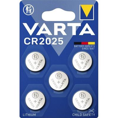 Batterij Varta knoopcel CR2025 lithium blister à 5stuk