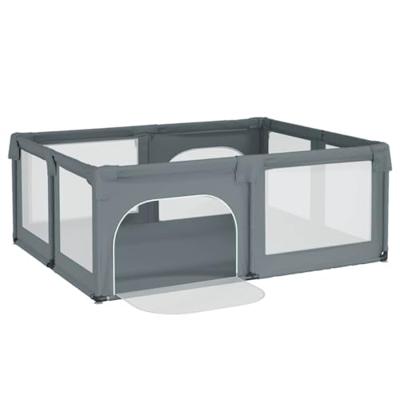 Babybox met 2 deuren oxford stof lichtgrijs - thumbnail