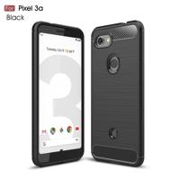 Geborsteld textuur Carbon Fiber TPU Case voor Google pixel 3a (zwart) - thumbnail