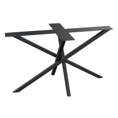 Stalen tafelonderstel zwart mikado 140 bij 70 cm en hoogte 73 cm (4 x 4 cm)