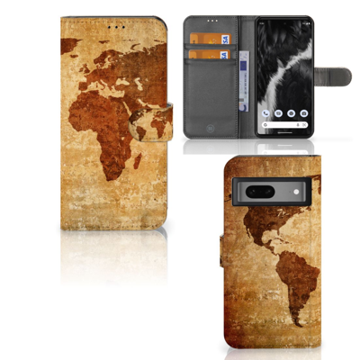 Google Pixel 7 | Flip Cover | Wereldkaart