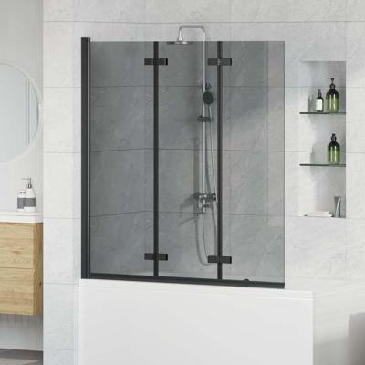 VidaXL Douche omhulsel zwart 130 x 138 cm esg-glas en aluminium