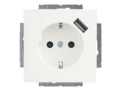 Busch Jaeger stopcontact met usb lader solo wit 2011-0-6161