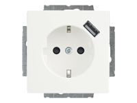 Busch Jaeger stopcontact met usb lader solo wit 2011-0-6161 - thumbnail