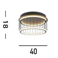 Searchlight Led plafondlampCircolo Ø 40cm - 54215-1BK - thumbnail
