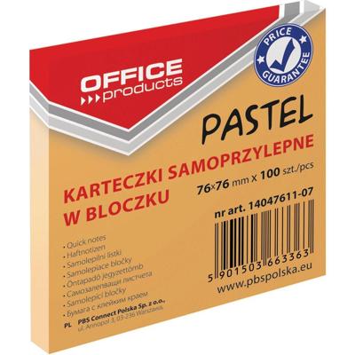 OFFICE products memoblok Pastel, 76 x 76 mm, 100 vel, pasteloranje