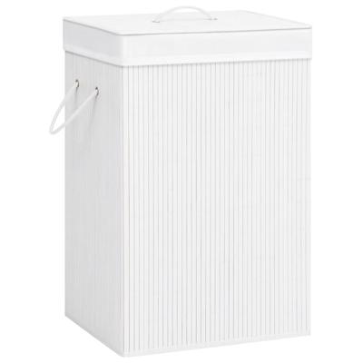 VidaXL Wasmand met 2 vakken 72 l bamboe wit