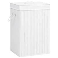 VidaXL Wasmand met 2 vakken 72 l bamboe wit - thumbnail