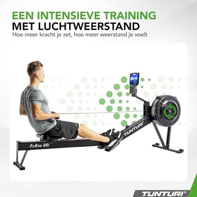 Tunturi Fitrow 80i l Zwart l Roeitrainer