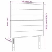 LED Hoofdbord met LED-striplichten Taupe 100 cm Polyester - thumbnail