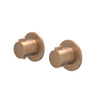 Afbouwdeel IVY Pact Inbouwthermostaat 2-weg Stop-Omstel Met Rond Rozet Geborsteld Mat Koper PVD - thumbnail