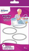 Avery Family ovale oplosbare etiketten, ft 5,5 x 3 cm, ophangbare etui met 18 etiketten - thumbnail