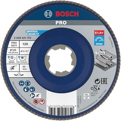 Bosch Accessoires X-LOCK Lamellenschijf schuin, kunststof Ø125mm, G 120, X571, 
Best for Metal - 2608621770