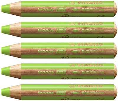 Kleurpotlood stabilo 880 woody 3 in 1 lichtgroen | 5 stuks