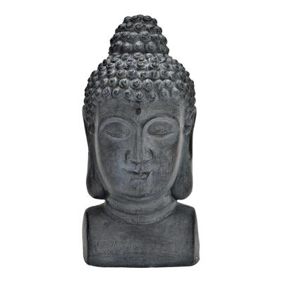 Buddha Hoofd van Poly Grijs (B/H/D) 15x31x16cm Buddha Hoofd van Poly Grijs (B/H/D) 15x31x16cm