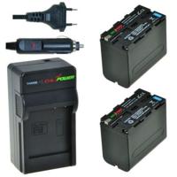 2 x NP-F970 accu's voor Sony - inclusief oplader en autolader - Origineel ChiliPower - thumbnail