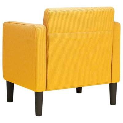 Fauteuil met armleuningen 54 cm corduroy stof lichtgeel