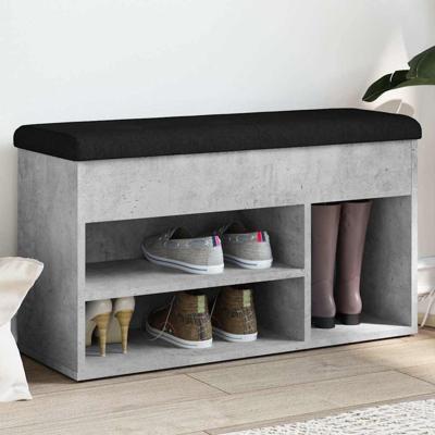 Schoenenbank 82x32x45,5 cm bewerkt hout betongrijs