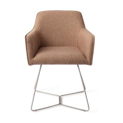 Jesper Home Eetkamerstoel 'Hofu' Beehive Steel, kleur French Toast