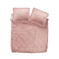 RoyalTextile - Velvet Ruffles Dekbedovertrek - Oud Roze - 200 x 220 - thumbnail