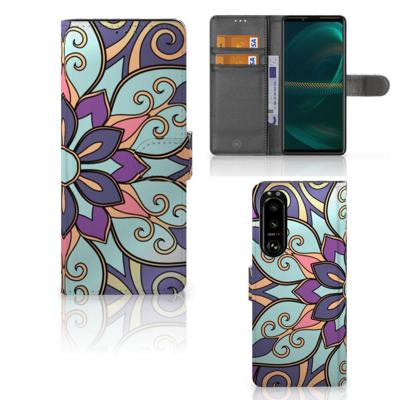 Sony Xperia 5III Hoesje Purple Flower Sony Xperia 5III Hoesje Purple Flower