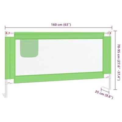 VidaXL Bedhekje peuter 160x25 cm stof groen