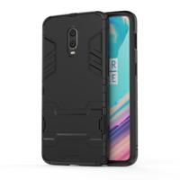 Schokbestendige PC + TPU Case voor OnePlus 6T met Holder(Black) - thumbnail
