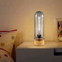 Home sweet home capri tafellamp medium hout/glas - thumbnail