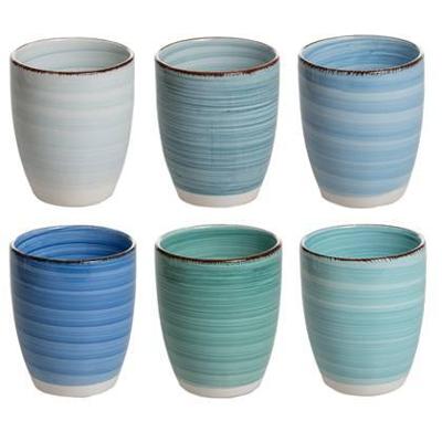 Studio Tavola Bekers Ocean Blue 350 ml - 6 stuks Studio Tavola Bekers Ocean Blue 350 ml - 6 stuks
