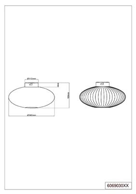 Trio Plafonnière draadlampJohann Ø 30cm - 606903032