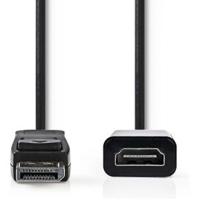 Nedis CCGB37150BK02 Displayport - Hdmi-kabel Displayport Male - Hdmi Female 0,2 M Zwart - thumbnail