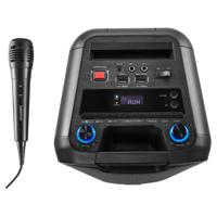 MEDION P67038 partygeluidssysteem (partyluidsprekers, karaoke, batterij, FM-radio, Bluetooth 5.0, compact systeem, 2x 220 watt, gekleurde LED, USB, AUX, 2x microfoonaansluiting) - thumbnail