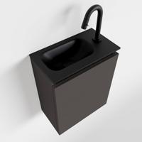 MONDIAZ TURE 40cm toiletmeubel dark grey. EDEN wastafel urban links 1 kraangat - thumbnail