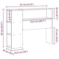 Hoofdbord met opbergruimte 75 cm massief grenenhout wasbruin - thumbnail