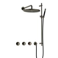 Hotbath Cobber - CB7067 - Inbouw Regendoucheset - Verouderd Ijzer - 2 Stopkranen - Thermostatisch - Wandarm 40 cm - Hoofddouche 300 mm - Staafhanddouche - Glijstang 900 mm - met M106 - Waterbesparend - thumbnail