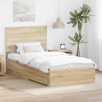 Bedframe met hoofdeinde Sonoma Eiken 100 x 200 cm Bewerkt hout - thumbnail