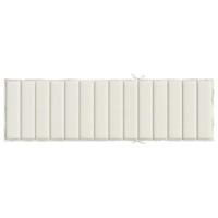 VidaXL Ligbedkussen 200x50x4 cm stof gemêleerd crèmekleurig - thumbnail