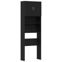 Wasmachinekast 64x24x190 cm spaanplaat zwart eikenkleurig - thumbnail