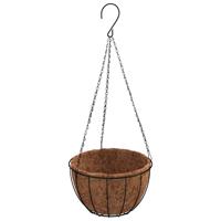 VidaXL Plantenbakken hangend 4 st met kokosbak staal ø 30x52 cm zwart - thumbnail
