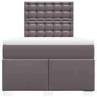 Boxspring met matras kunstleer grijs 120x190 cm - thumbnail
