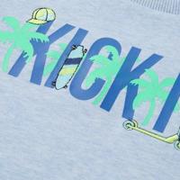 Kindertrui 140 gemleerd zachtblauw - thumbnail