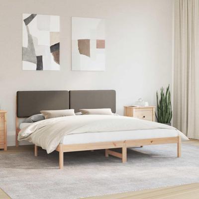 Bedframe met Gevoerd Hoofdgedeelte Taupe 180 x 200 cm