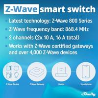 Shelly Shelly Qubino Wave 2PM Schakelactor Z-Wave, Z-Wave+ - thumbnail