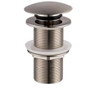 Wiesbaden Caral clickwaste afvoerplug verlengd 5/4" geborsteld staal - thumbnail