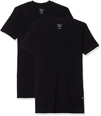 Claesens T-shirt V-hals stretch 2-Pack zwart