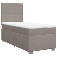 Boxspring met matras stof taupe 90x200 cm - thumbnail