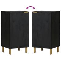 Dressoir 40x33x75 cm bewerkt hout zwart - thumbnail