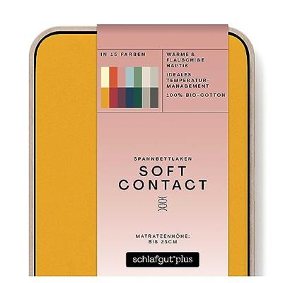 Schlafgut Schlafgut Soft Contact Jersey Flanel Hoeslaken L - 140x200 - 160x200 196 Yellow Deep
