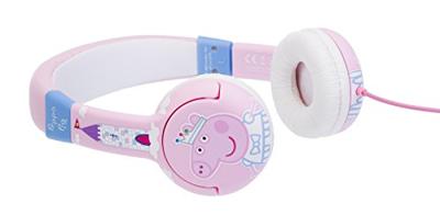 OTL Technologies Junior Peppa Pig Princess Peppa Pig Peppa (gevoerde beugel, volumebegrenzing tot 85 dB, kleurrijk Peppa Pig design, voor jongens en meisjes) roze/wit